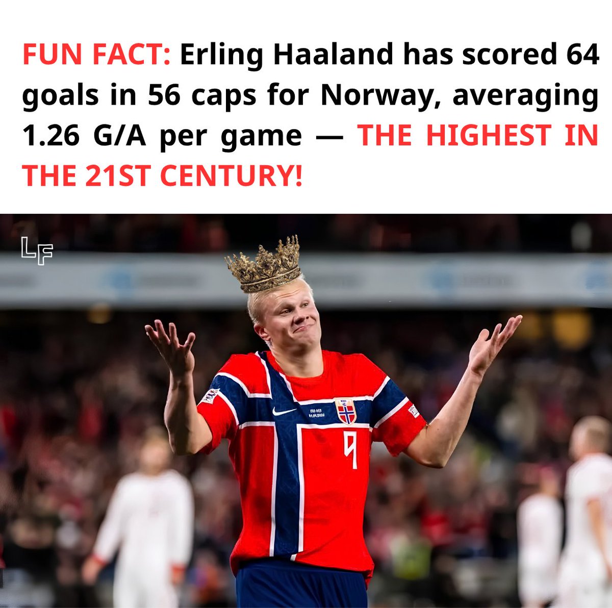 LanksFootball's tweet photo. Thêm 1 fact nữa là xếp sau Haaland là Neymar với hiệu suất g/a là 1.06 📷 https://t.co/ypI7Om63uY