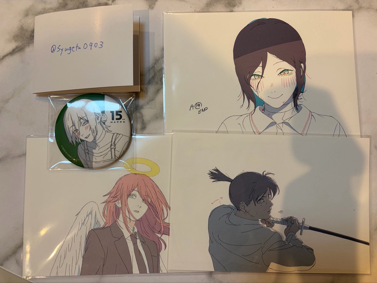 Syugetu0903's tweet photo. 【交換・讓渡】 チェンソーマン レゼ篇 15th MAPPA EXPO 缶バッジ 入場特典

求 同異種マキマ or 希望額+送料
讓 レゼ、天使の悪魔、早川アキ

レゼは交換のみ
異種マキマは原作絵のみ

入場特典は定価がないためご希望額を教えてください
可能な方いましたらよろしくお願いいたします https://t.co/lOr4syWdYm