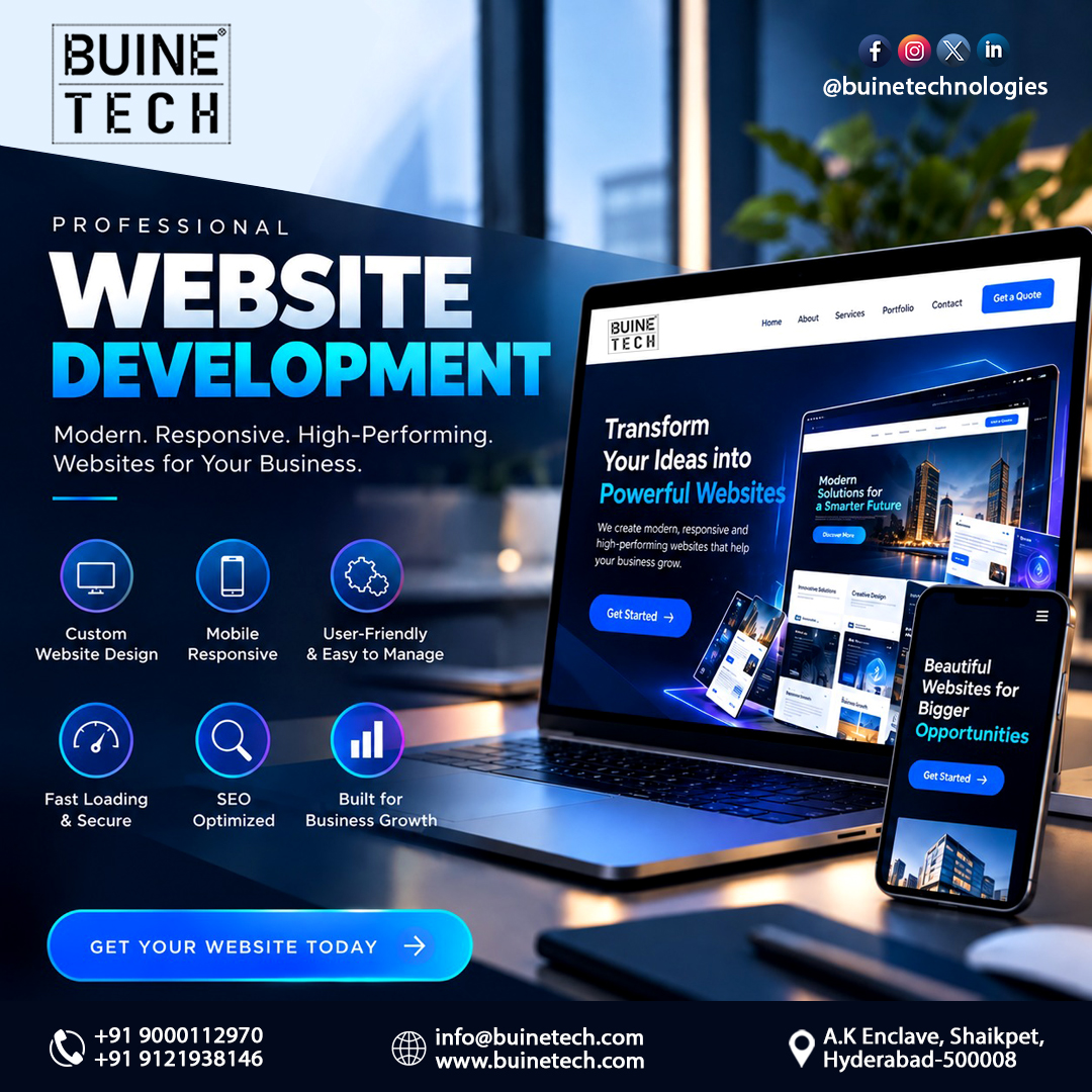 buinetechnogies's tweet photo. π Better Website. Better Experience. Better Results.
π Get in touch with us today and build your digital future!
#BUINETechnologies #WebDesign #WebDevelopment #WebsiteDesign #DigitalSolutions #ResponsiveWebDesign #UIUXDesign #EcommerceSolutions #SEOFriendly #MobileFriendly https://t.co/b44gdToLaS