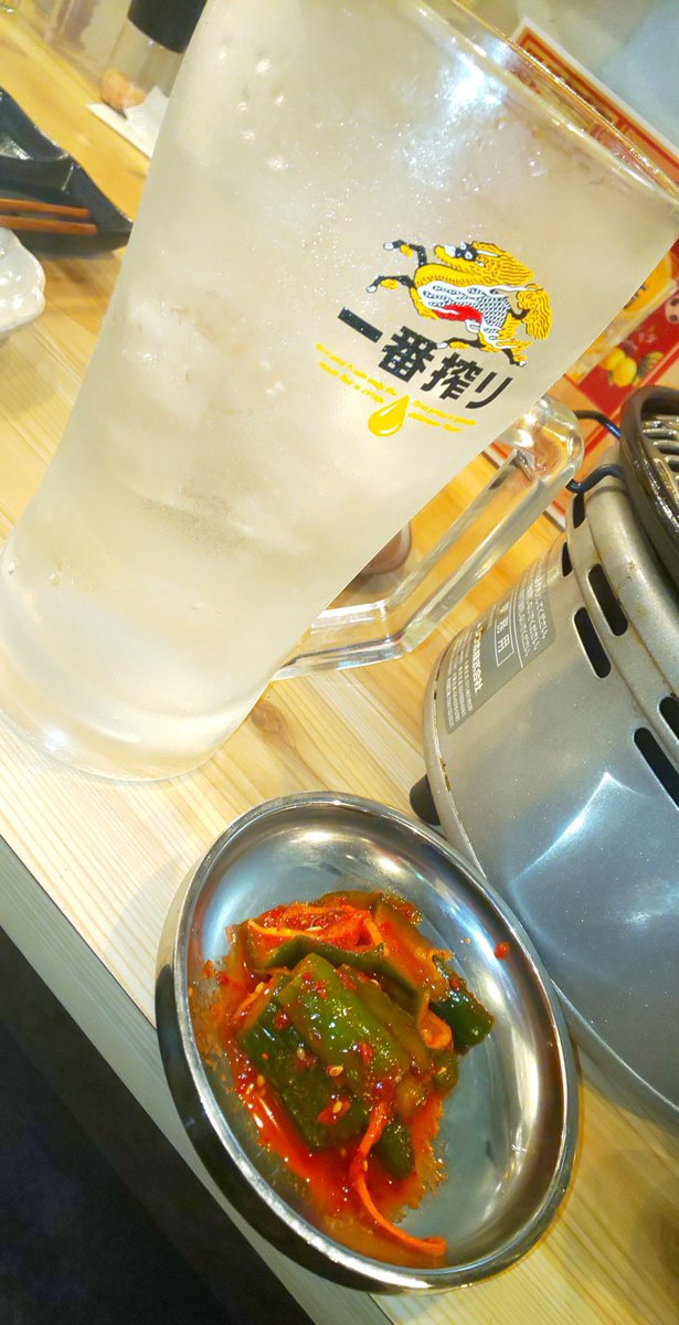 route66mumu's tweet photo. 焼肉美味しい🥳＆きゅ〜りちゃん🥒 https://t.co/DNJEGJSuQF