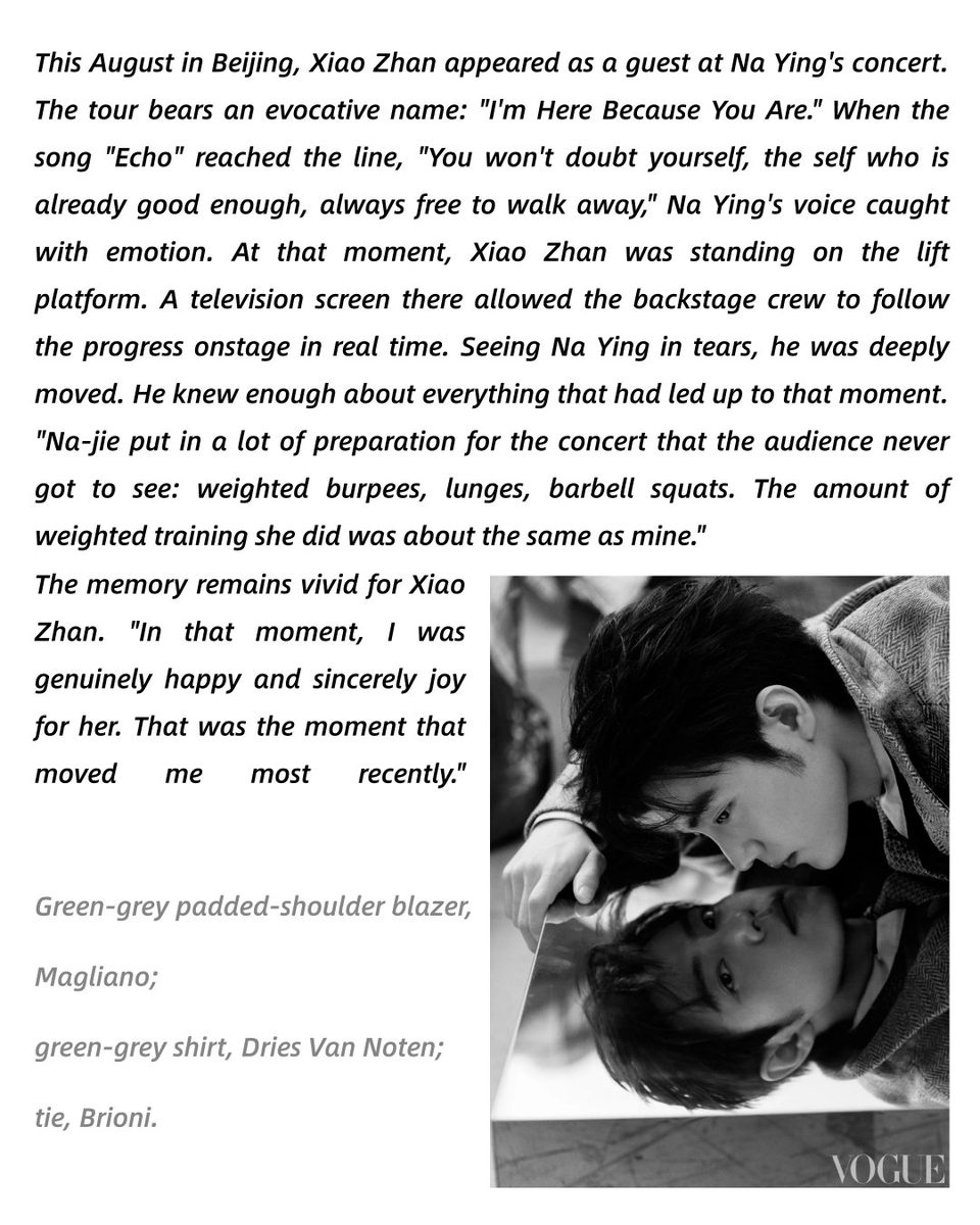 Binzartt's tweet photo. "An actor steps into the lives of others (characters), while the things expressed through a song feel a little closer to XZ himself" _Vogue Oct 2026
No wonder XZ chose a musical project🎤to celebrate his anniversaries💗nd shared why he was deeply moved in NY concert👇
#XiaoZhan https://t.co/XtkHo3utZ2