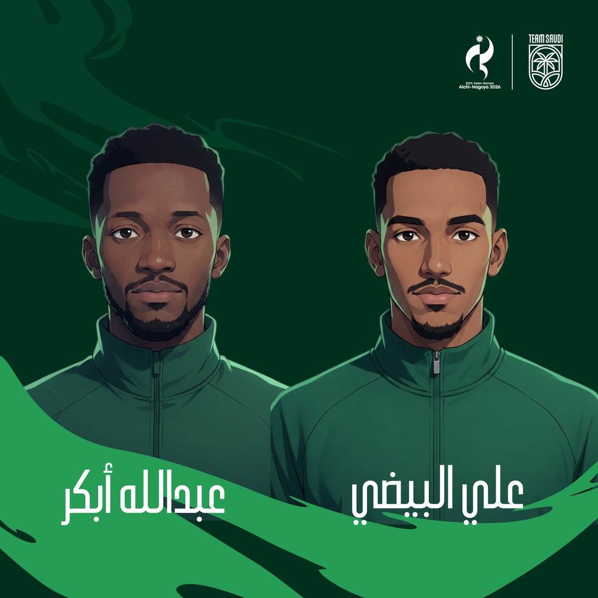 TeamSaudi's tweet photo. ⚠️ | 

الإصابة تمنع عبدالله أبكر من المشاركة في نصف نهائي 200م، وعلي البيضي من استكمال العشاري ضمن ألعاب القوى في دورة الألعاب الآسيوية العشرين #ناغويا2026 🏅

نتمنى لكم السلامة والعودة أقوى 🙏🇸🇦

#فريق_السعودية | #نشجعك 💚 https://t.co/DyrYMu1Q1E