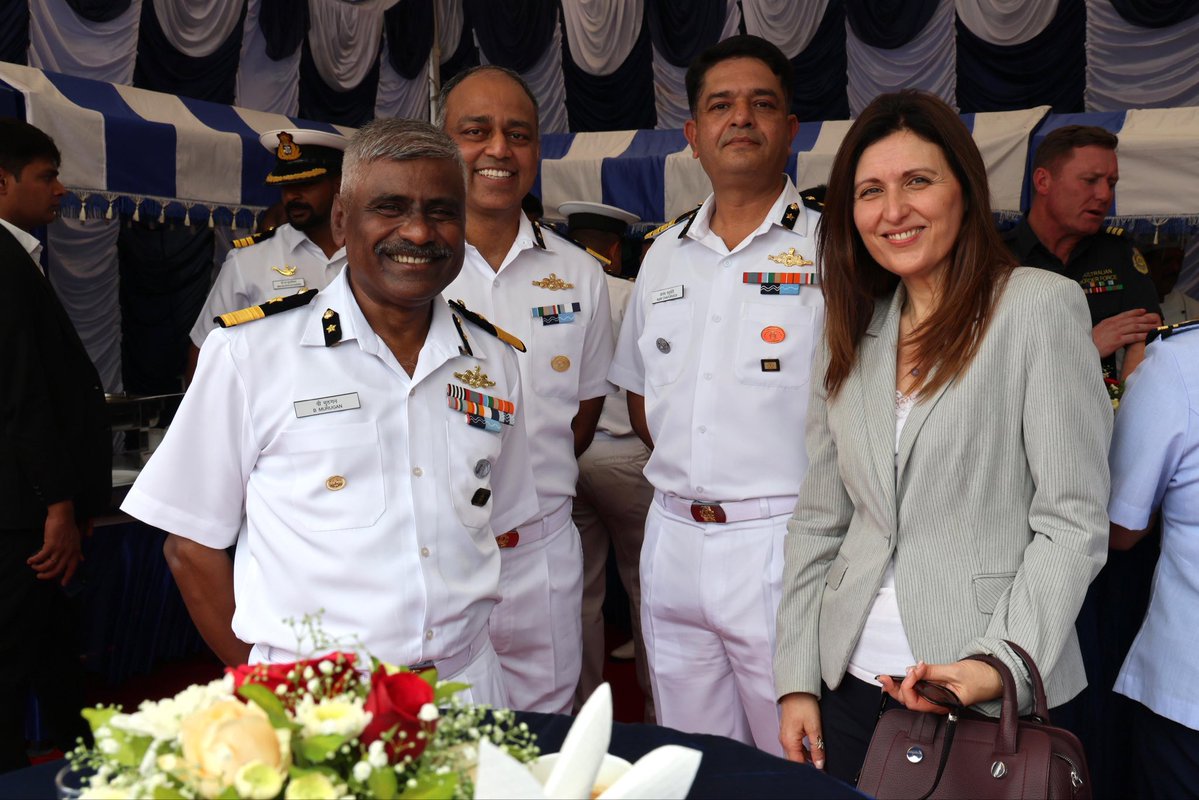 USAndChennai's tweet photo. A major milestone for Mission India and Quad cooperation!  The departure of @IndiaCoastGuard Shaunak from Chennai marks the first-ever Quad Shiprider mission hosted aboard an Indian vessel, and just the second-ever conducted globally.  Officers from the U.S., India, Japan, and Australia are now en route to Perth alongside the Indian Coast Guard, working together on maritime domain awareness, law enforcement capacity, and search-and-rescue interoperability.  Together, Quad partners are turning shared responsibilities into seamless operational capabilities to keep our seas secure!