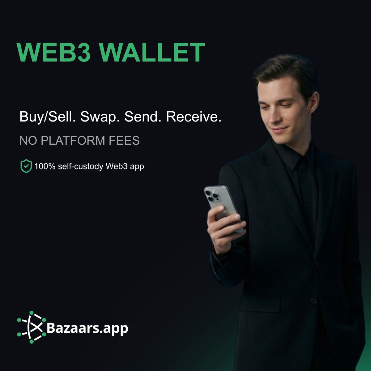 Akaishushm's tweet photo. Day 2 of building @BazaarsBzr from 0 to 1k app users. 

Bazaars is a non-custodial wallet which let our users manage their crypto with ZERO platform fees. Swapping and bridging tokens to other chains are smooth like butter! 

Available chain: ETH, BTC, POL, BNB, BASE, ARB, OP, AVE, ZK, L& LINEA. 

It gets its revenue from Prediction Market, Marketplace, & Content Creators.  

Banxa integrated for users who want to purchase crypto with fiat.
