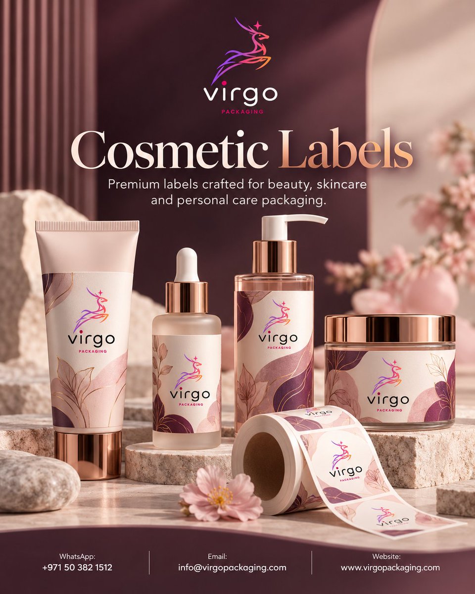 virgopackaging's tweet photo. Premium products deserve premium labels.

Custom Cosmetic Labels for skincare, beauty and personal care packaging — designed to keep your branding consistent across bottles, jars, tubes and more.

https://t.co/YCDgtniZRa
+971 50 382 1512
#VirgoPackaging #CosmeticLabels https://t.co/ppRS7EnbJC