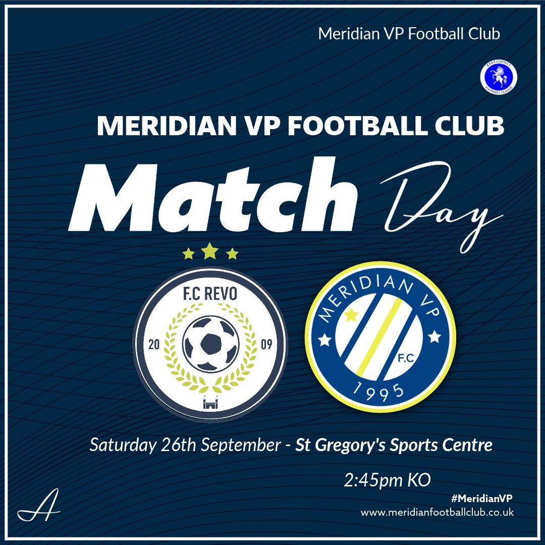 MeridianFC's tweet photo. Matchday! ⭐ 

Next up for Meridian VP is FC Revo this afternoon in the @KCFL1516!⚽️

🏟️ St Gregory’s Sports Centre, TN4 9TX
⏰ 2.45PM

We look forward to hearing your support!👏🏻

#NonLeague
#MeridianVP 💫 https://t.co/0RygsHyKgx