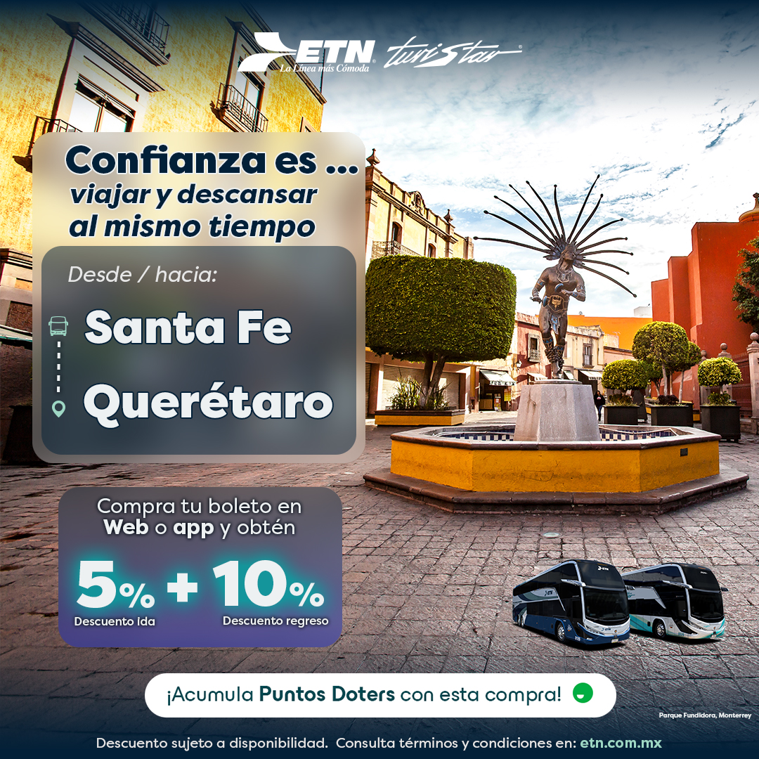 ETNTURISTAR's tweet photo. Viaja de Santa Fe a Querétaro con el confort que mereces 🚌✨
Haz de la ida parte de la experiencia y llega listo para disfrutar 💙

Compra en línea 👉 https://t.co/c4vJB1db6v https://t.co/yO5GS3DRmh