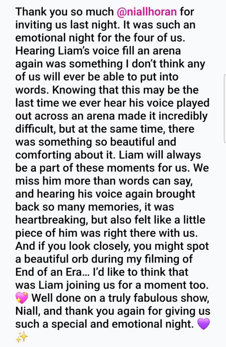 Niallupdatesnh's tweet photo. Nicole Payne, Liam’s sister, was at Niall’s concert yesterday in Manchester and thanked him on her Instagram 🤍 https://t.co/aoUezpdEFr