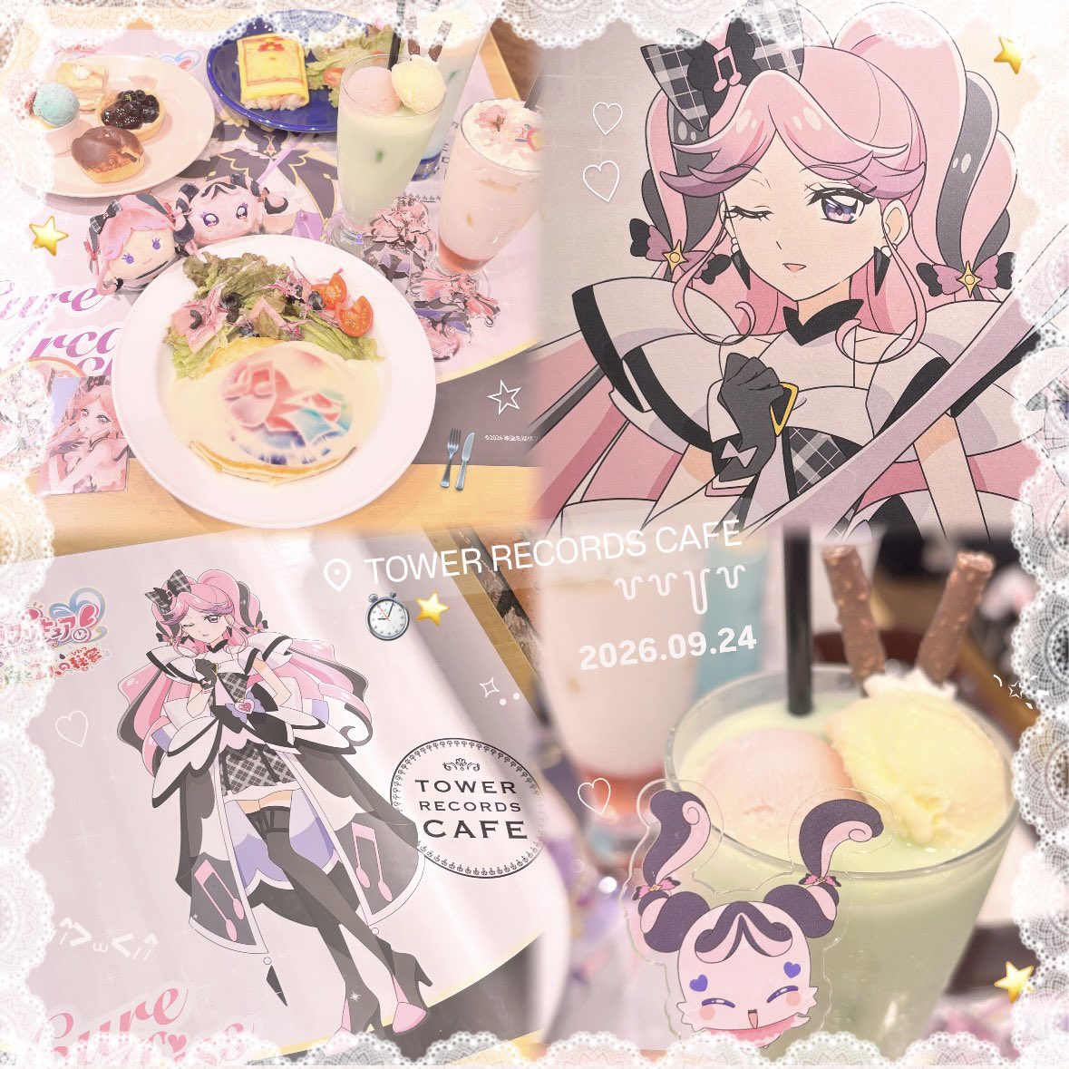 Vani__1o's tweet photo. ♥ 2026.09.24♥
映画名探偵プリキュア！x TOWER RECORDS CAFE
in 名古屋栄スカイル店

アルカナシャドウさんのお席でした◝✩ ̖́-︎
キッスの痛バ見てビジュカとコースターくれた方いて、、本当にありがとうございました៸៸᳐>⩊<៸៸᳐❕ https://t.co/J6zTbmLCCN