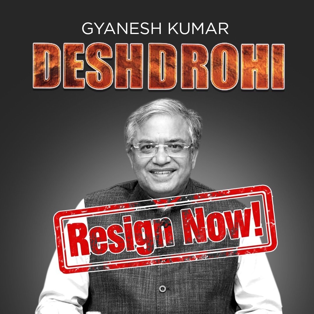 SaiYendu2110's tweet photo. #deshdrohi is a simple word.. for destroying the nation #GyaneshKumar should be punished for #looting votes & making Corrupted BJP to rule.
Does The Election commision, a
B-party of BJP?
Is EC a Constutional Body or a PR for BJP?
#CECMustResign https://t.co/YxBduNUwh8