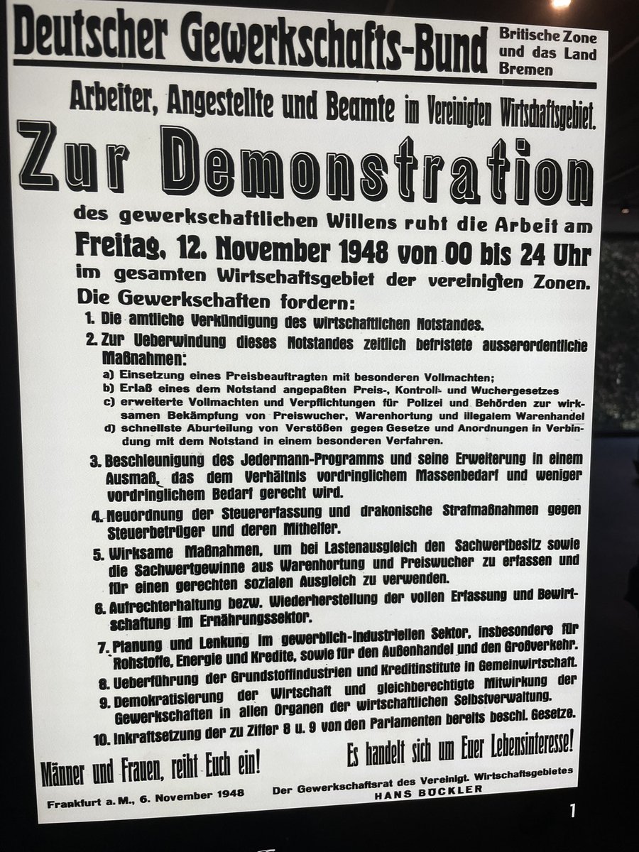 LindaTeuteberg's tweet photo. Freie Gewerkschaften sind wichtig &amp; tragen Verantwortung. Zur Geschichte der Bundesrepublik gehört: Gegen Ludwig Erhards mutige Entscheidungen für Wohlstand durch Wettbewerb rief der DGB 1948 zum Generalstreik auf. Soziale Marktwirtschaft musste gegen den DGB durchgesetzt werden. https://t.co/WWtDtFzKoa