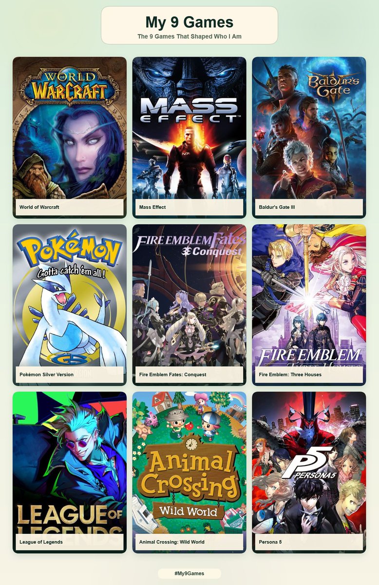 rhaenyat's tweet photo. Mi turno 💕9 games that shaped who I am https://t.co/RcaO3TmMeq