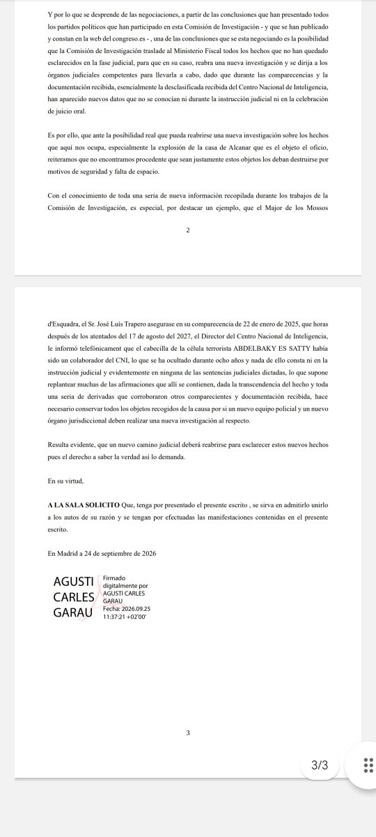 JavierM21161125's tweet photo. Bon dia persones boniques, contestem a la petició de destrucció de proves del 17A https://t.co/7qmMvSV464