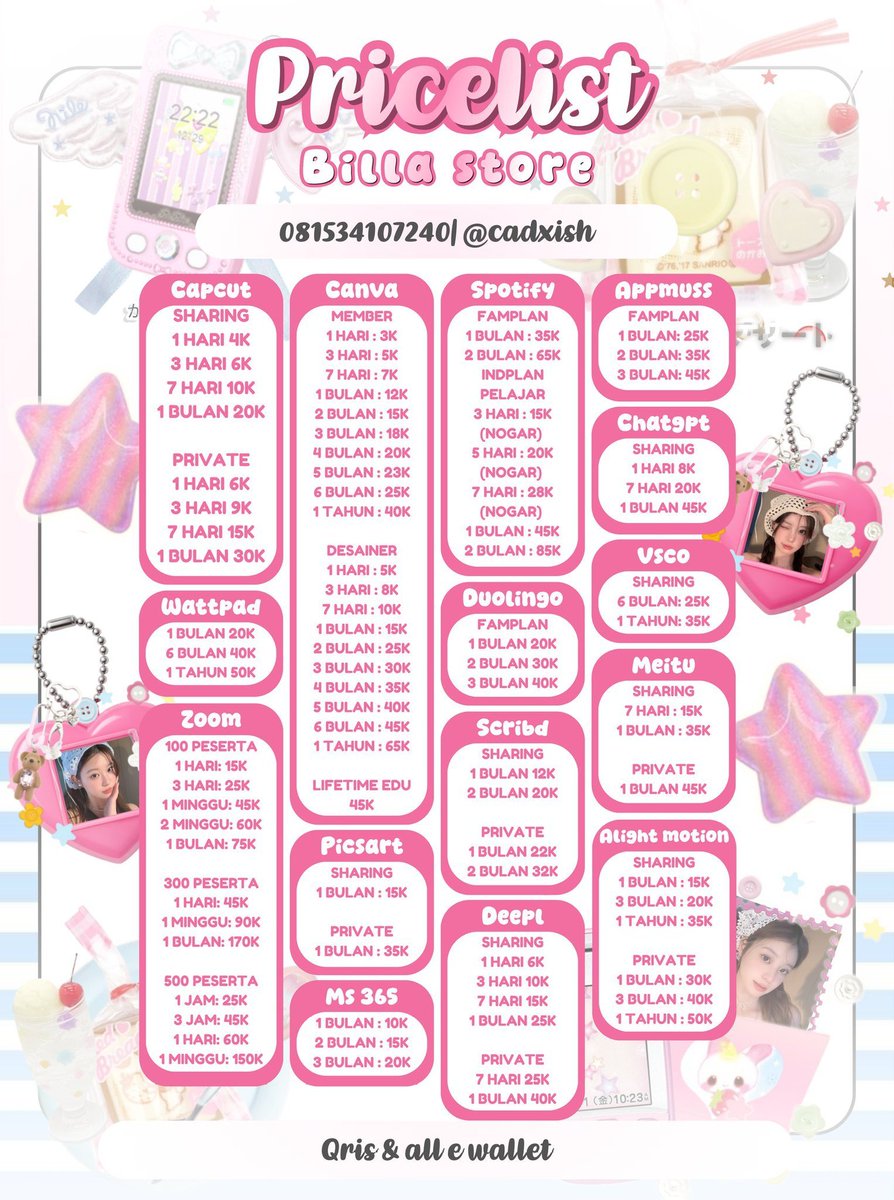 viqsto's tweet photo. APPS PR3MIUM ADA SEMUA DISINI YA, JAJAN YUK FAST BERGARANSI

ORDER? WA DIBIO 

netflix canva capcut iqiyi wetv youtube vidio Amazon prime viu HBO loklok bstation youku picsart wetv vidio scribd cek turnitin robux dll

#zonauang 1262627 https://t.co/IOK9eELTW4