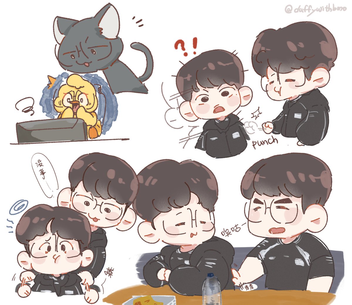 yuji_mofimofi's tweet photo. ⚡🐈‍⬛🐕🐻
#Zeus
#Faker 
#Keria
#Gumayusi https://t.co/I5fdNxjPcR