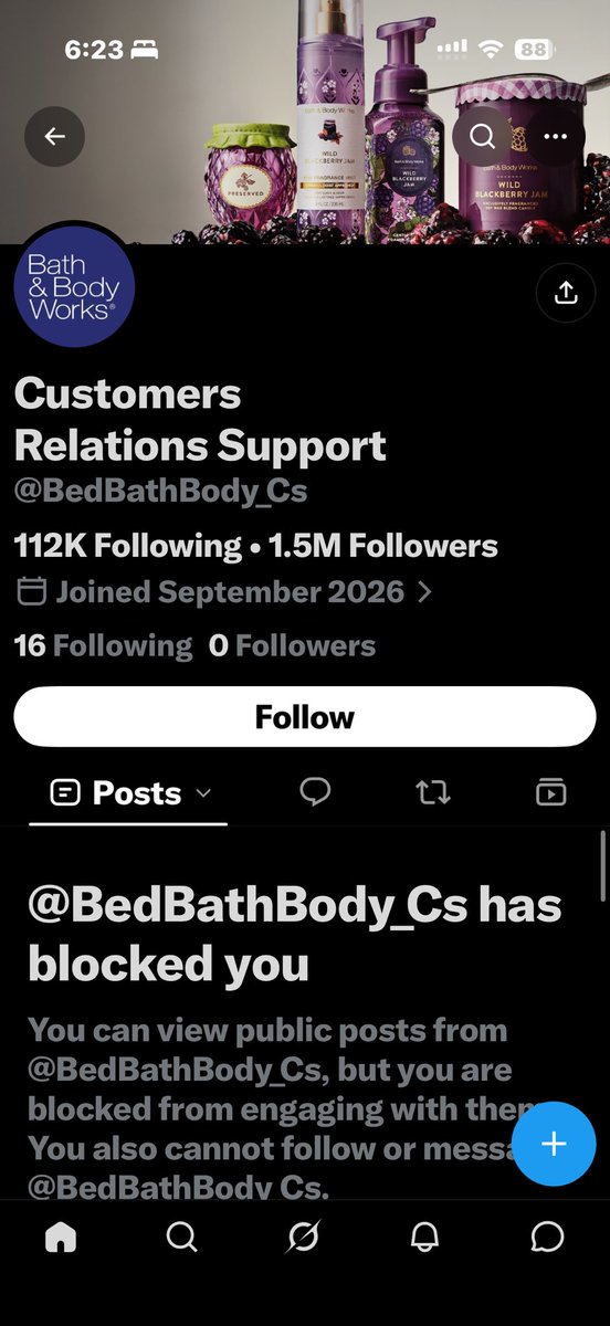JaxIFernandez's tweet photo. Just FYI don’t reply to this scam #bathandbodyworks fake customer service support page. It’s a total scam trying to rob ya! Some people are real gems.  This is the page! @BedBathBody_Cs https://t.co/mWgWMHNtZ3