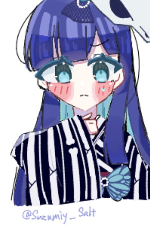Suzumiya_Salt's tweet photo. 和服💀彡
初描きで下手です…

 #めめ村  #めめもりアート  #mmmr  #イラスト https://t.co/Nj9b1j18Du