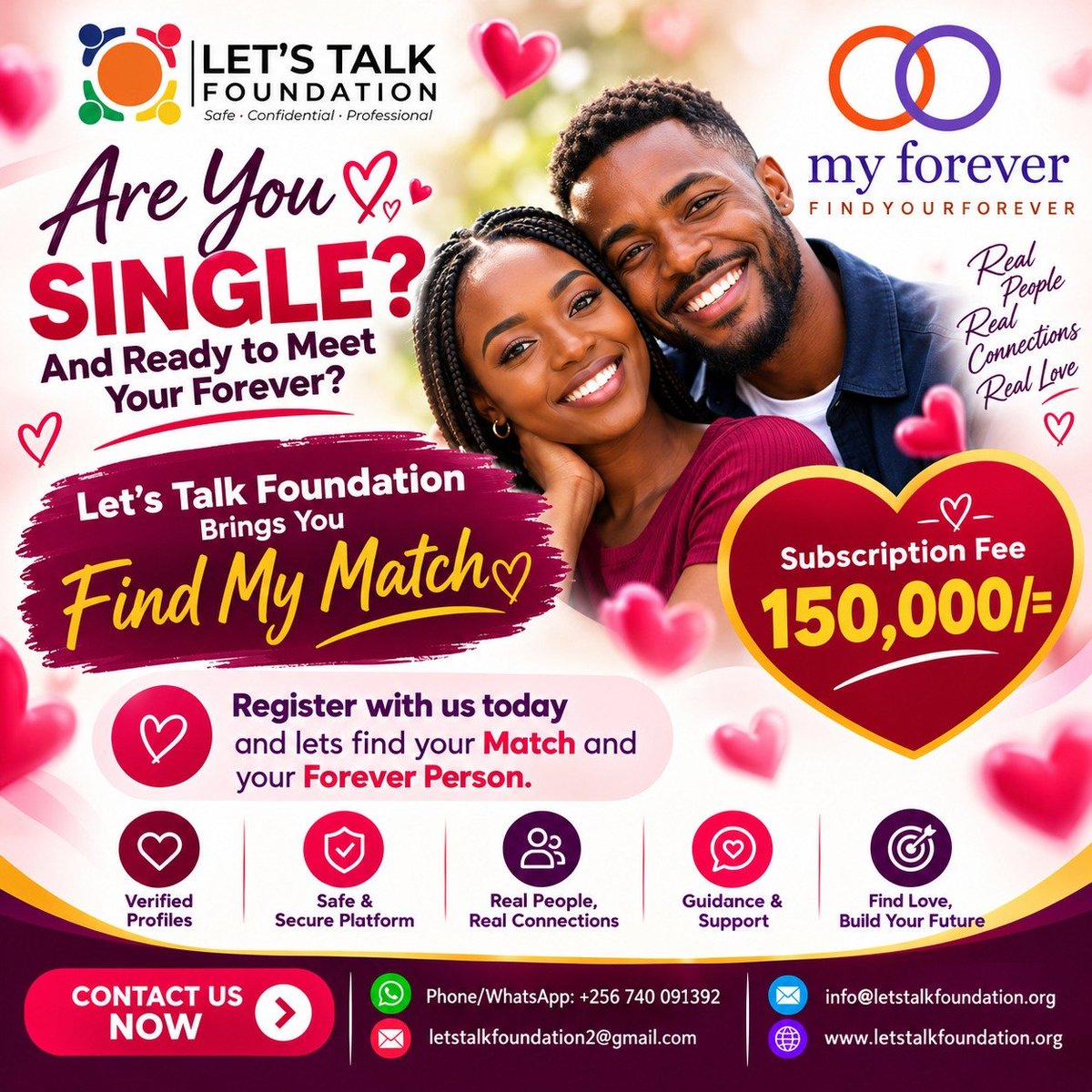 KazigoGabriel's tweet photo. https://t.co/Jf1wS7HtnF visit us today and let us find u a genuine match and a meaningful conversations that will secure your foreverperson. 
Call us +256074009132 email:info@letstalkfoundation.org https://t.co/NHnhpQkUUg