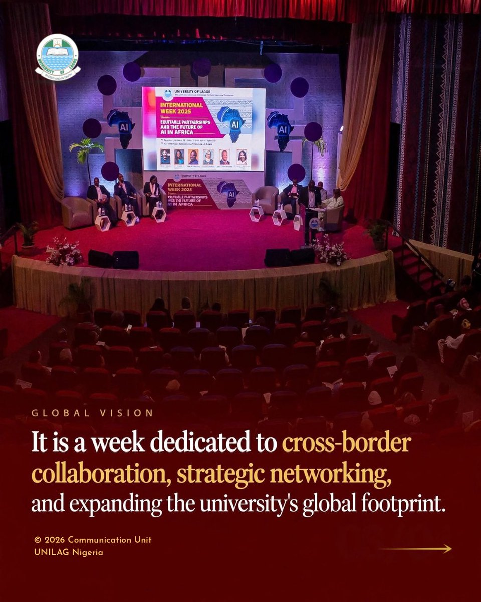 UnilagNigeria's tweet photo. UNILAG International Week is HERE Again! 

What’s it really about?
Think: global minds, big conversations, and connections that actually go somewhere.

And YOU are welcome to join us!
Let’s talk, connect, and build what’s next ✨

Details here 👉🏽 https://t.co/Comc6SBtg7

#UNILAG https://t.co/NgGVEfYCCq