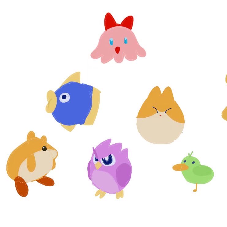 0045ten's tweet photo. #kirby Chuchu and memory drawing https://t.co/enowNf1kSA