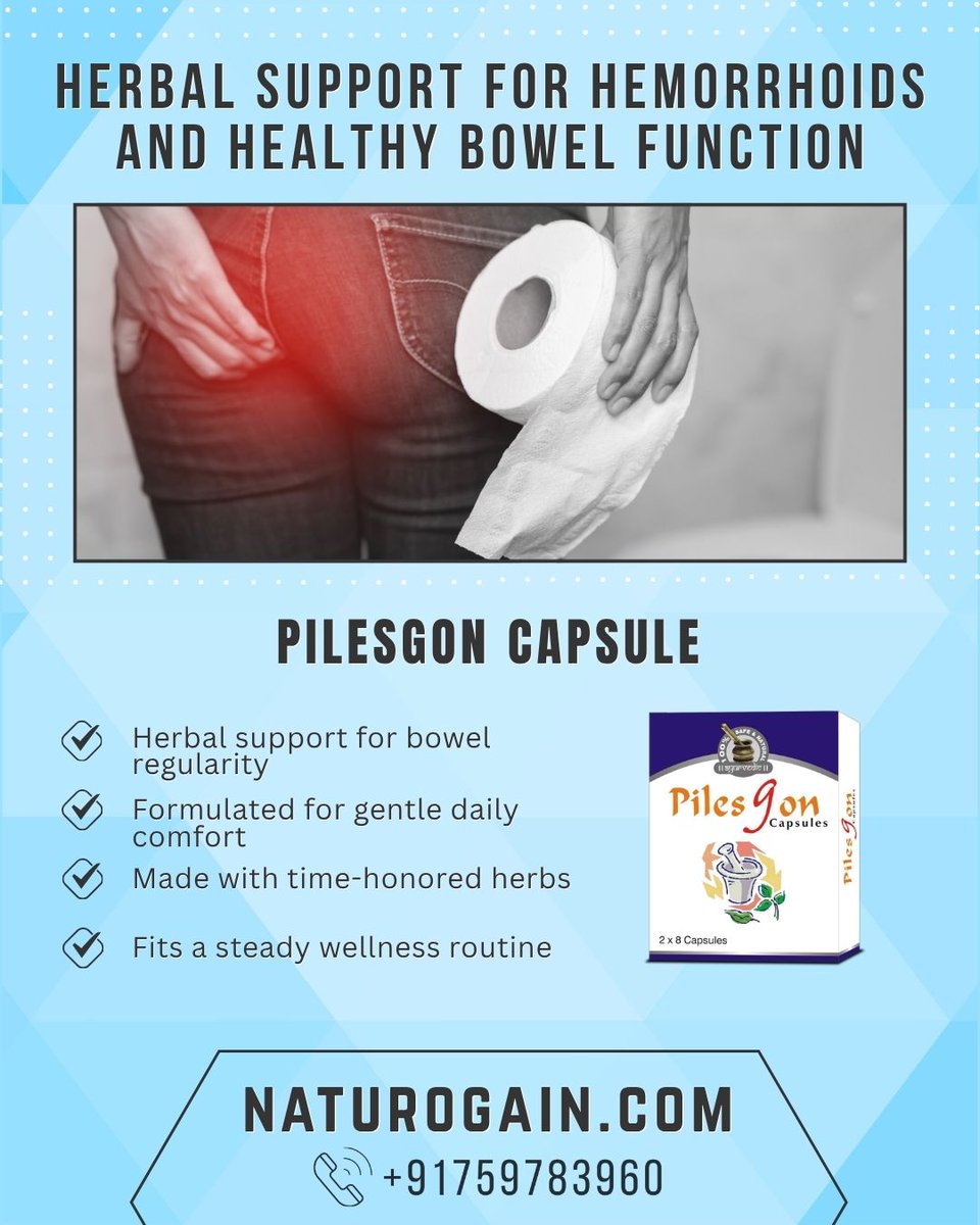 naturogain's tweet photo. Herbal Support for Hemorrhoids and Healthy Bowel Function
Choose Steady Care 🌱✅https://t.co/PJvLBDtJsy
Where does herbal support for hemorrhoids and healthy bowel function fit into your routine?
#healthyroutine https://t.co/ICeJ1Jjcx6