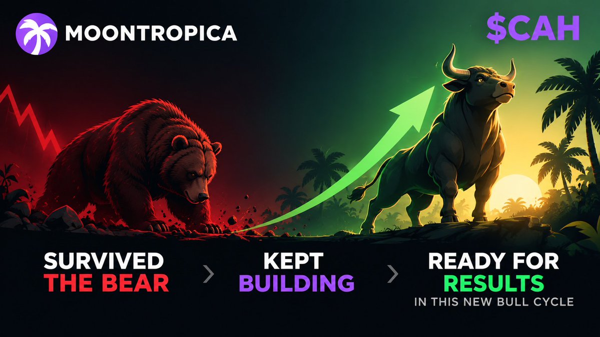 KarmaCAH's tweet photo. @traderInosuke We have @moontropica for you. 🌴
A project that survived the bear, kept building and is now entering a new bull cycle with a lot still to deliver.
Ticker: $CAH 👀 https://t.co/ayNgZG1FQk