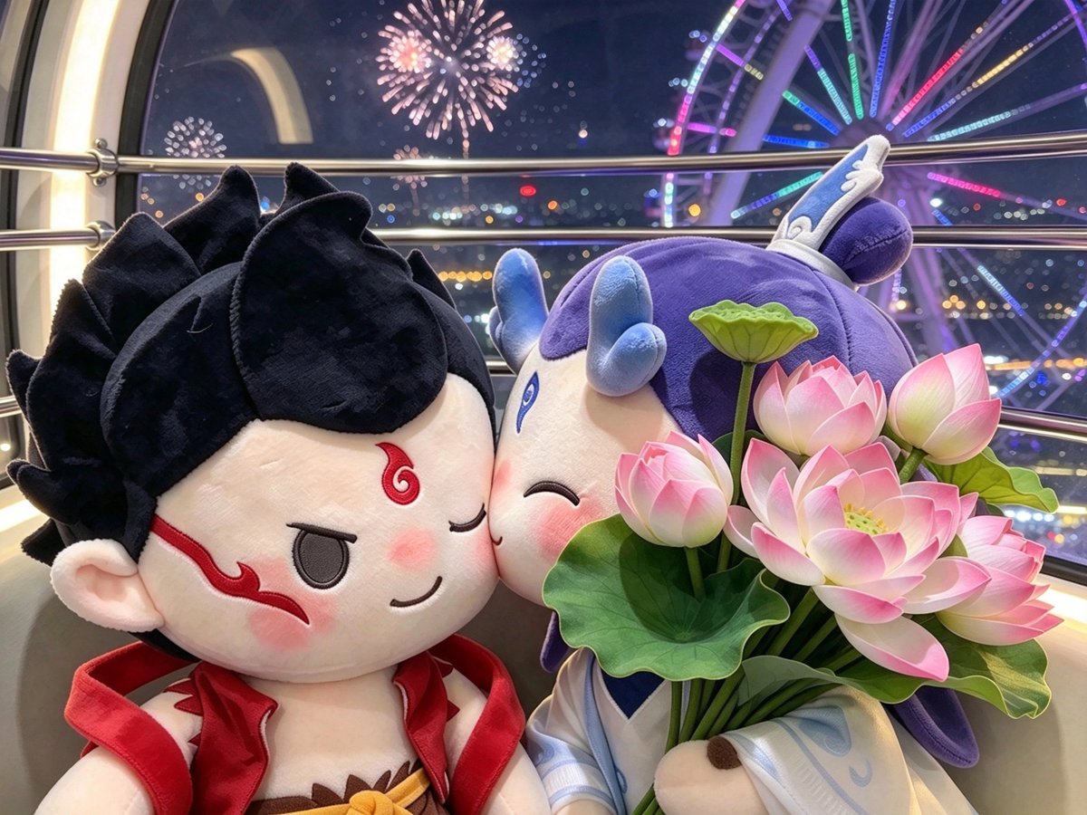 wintercat610's tweet photo. It is said that if a couple kisses when the Ferris wheel reaches the highest point, they will stay together forever.
#Oubing #藕饼
#Nezha2 https://t.co/yZ1axRVn6O