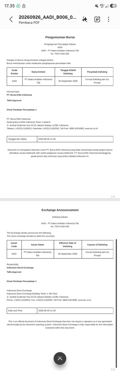 leony_ip's tweet photo. Please pencerahannyaaaa ini knp... dpt dr web idx $AADI delisting beneran?🥲 https://t.co/AjZiNpQkeT