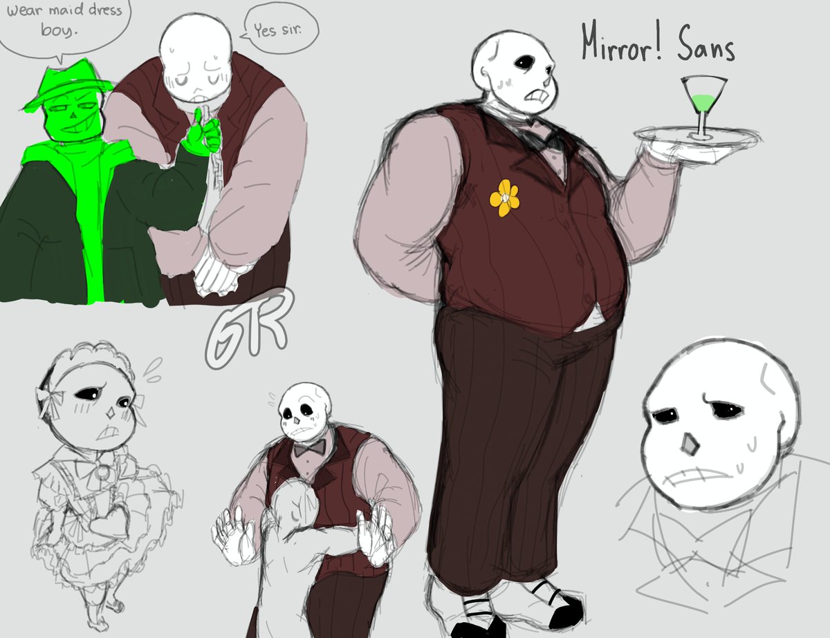 unknownfor77177's tweet photo. wanted to share my love of this moe mirror sans and uh very green sans guy https://t.co/QcvwjqNqDj