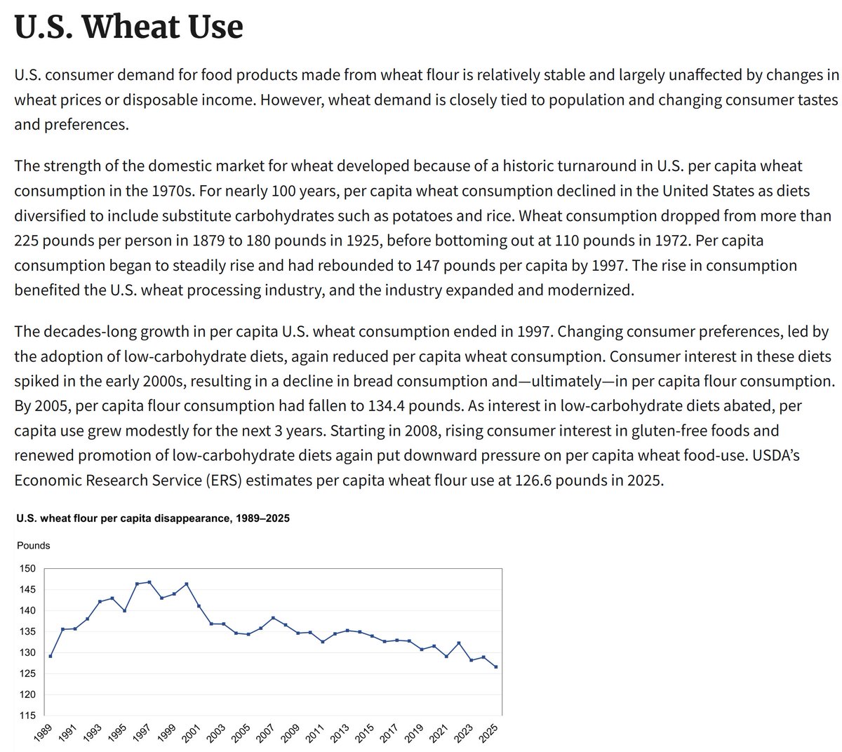 ClareCraigPath's tweet photo. The US estimated per capita flour consumption at 134 lbs per year which works out at 167g per day.

UK assumed it was 59g per day!

Did no one do a sense check? https://t.co/iemHfdFeWS