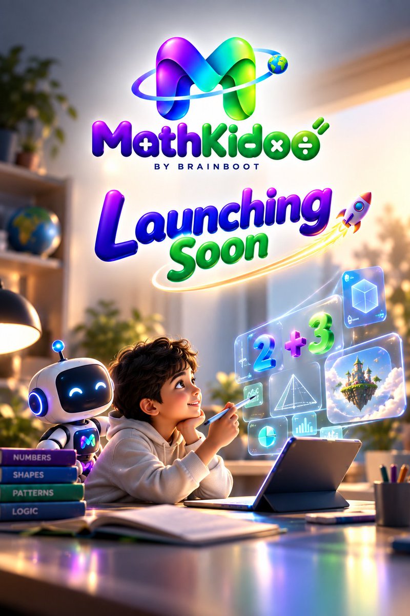askbrainboot's tweet photo. Math is about to become more exciting! 🧠➕🎮

Introducing MathKidoo by BrainBoot - a fun, engaging way to help young minds explore numbers, shapes, patterns, logic, and problem-solving 🔢

🚀 A new way to learn Math is coming soon!

#MathKidoo #maths #MathForKids #KidsLearning https://t.co/NyGXIQ2Y4e