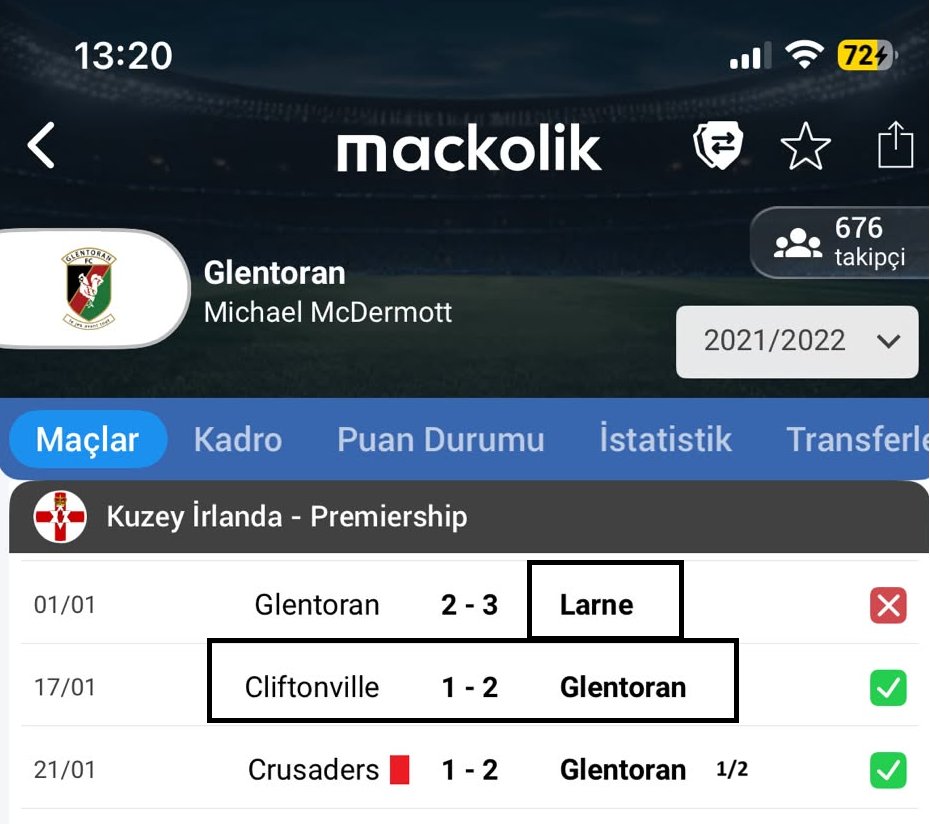 ShadowTipsle's tweet photo. 2021 yılında Glentoran
Larne ile oynayıp
Cliftonville ile 2-1 skor çıkarıyor
Crusaders ile 1/2 yapıyor.
Crusaders sonra Portadown ile oynuyor.

2026 yılında Cliftonville
Larne ile oynayıp
Glentoran ile 2-1 skor çıkarıyor
Limavady ile 1/2 ??
Limavady sonra Portadown ile oynuyor. https://t.co/QInpNtBS6G