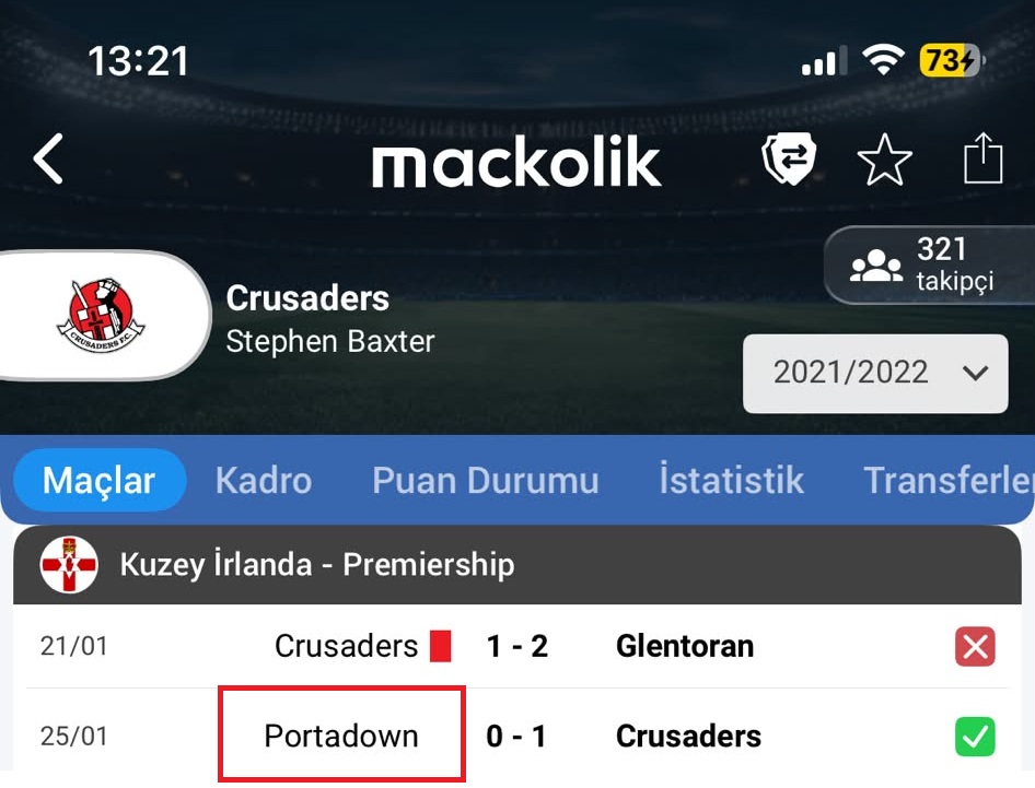 ShadowTipsle's tweet photo. 2021 yılında Glentoran
Larne ile oynayıp
Cliftonville ile 2-1 skor çıkarıyor
Crusaders ile 1/2 yapıyor.
Crusaders sonra Portadown ile oynuyor.

2026 yılında Cliftonville
Larne ile oynayıp
Glentoran ile 2-1 skor çıkarıyor
Limavady ile 1/2 ??
Limavady sonra Portadown ile oynuyor. https://t.co/QInpNtBS6G