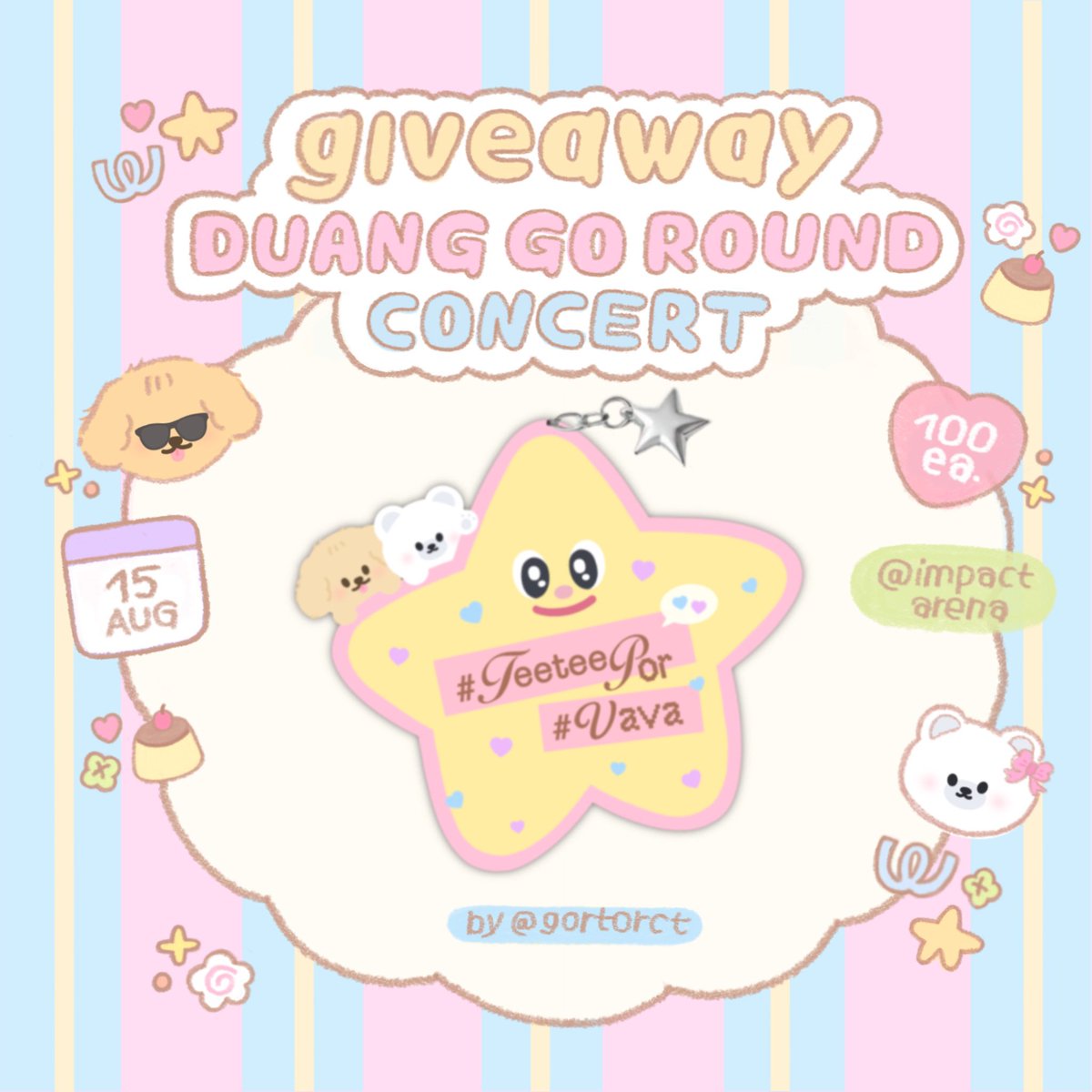gortorct's tweet photo. ✩‧₊˚ pls kindly rt ˚₊‧✩

:¨·.·¨:   
 `·.  giveaway for vava *･῾ ᵎ🌷🌟⌇

only @ Duang Go Round Concert ! 🎡🎟️

** online round **

acrylic keychain ttp ✩ vava (70 ea)
1 person / 1 ea 🫯🫧

❀ Date : 28 September 2026
❀ Time : 21:00
❀ via : Google Forms 

🍒🍧 ˗ˏˋ shipping  45 THB ˎˊ˗ 🍧🍒

#DuangGoRoundConcert