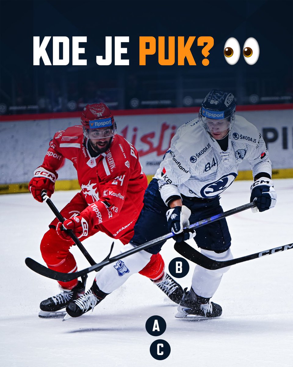 telhcz's tweet photo. Víkend začneme hádankou! 🧠 Kam jsme puk schovali tentokrát? 👀
Správnou odpověď najdeš níže 🤫
#TELH | #zabavastelh | #TRIPLZ | @hcocelaricz | @HC_Plzen https://t.co/1XQonXZTR2