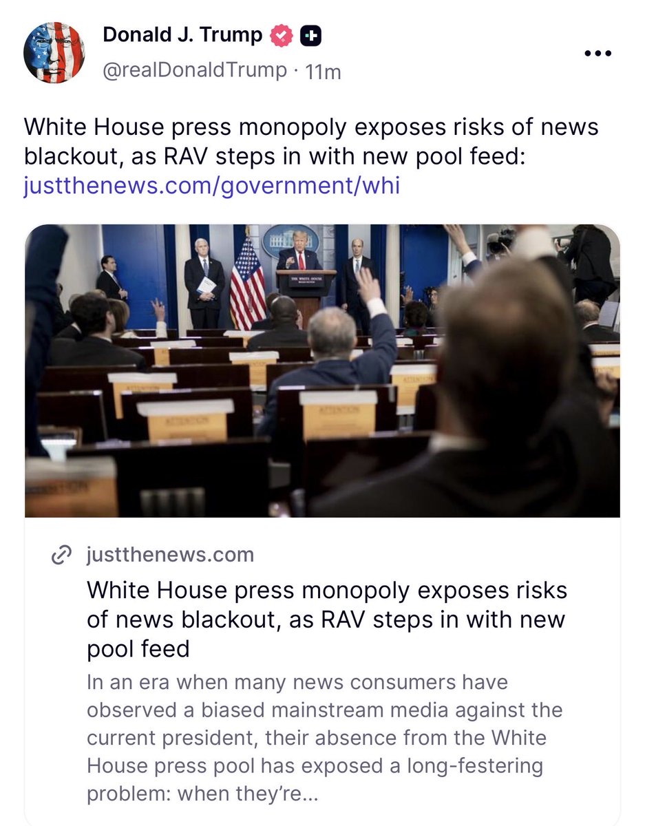 GuntherEagleman's tweet photo. THE FAKE NEWS MONOPOLY JUST GOT EXPOSED.

For years they locked down the White House pool, ran hit jobs, then cried “blackout” the second somebody else got a seat. Real America’s Voice stepped in with a new pool feed. America can finally see what happens when the cartel loses the keys.

They were never the press. They were the opposition. Now they are optional.