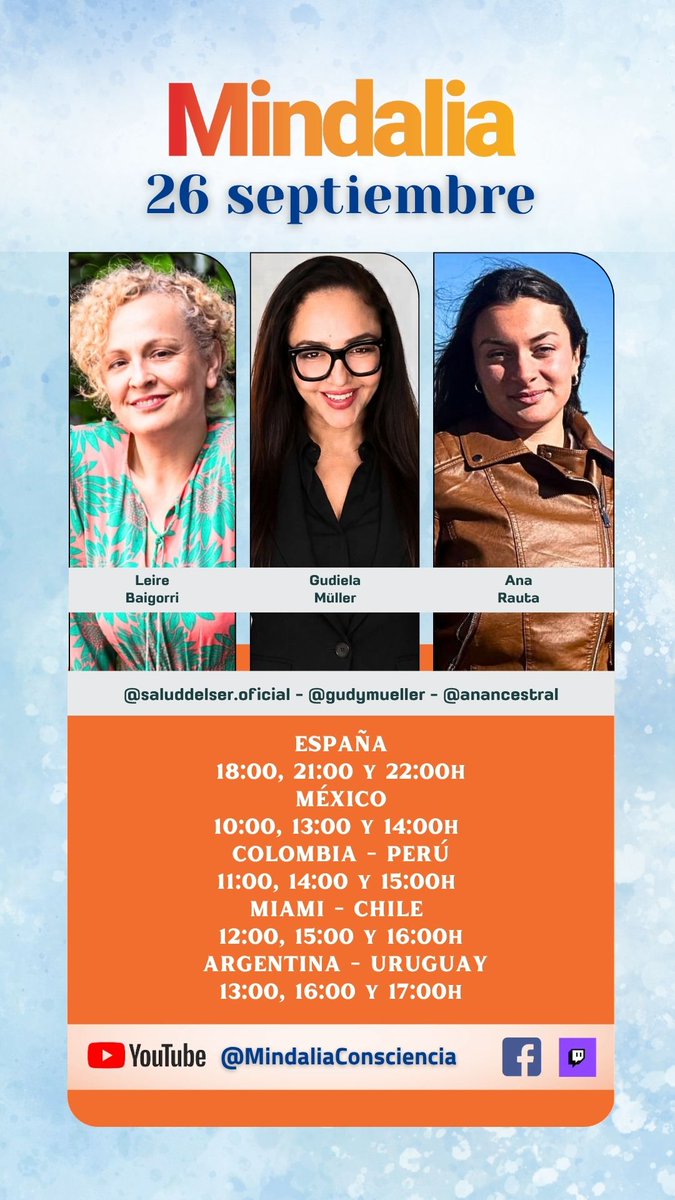 mindaliacom's tweet photo. ✨ ESTE FIN DE SEMANA, MINDALIA TE INVITA A MIRAR MÁS ALLÁ
🌐 Conéctate y descubre cada nueva conversación. Desde las 18h. (España)
¿Estás preparado para escuchar algo que podría cambiar tu forma de mirar la realidad? 👁️
#Mindalia #Consciencia #Espiritualidad #Sanación https://t.co/zLZrCSeN8f