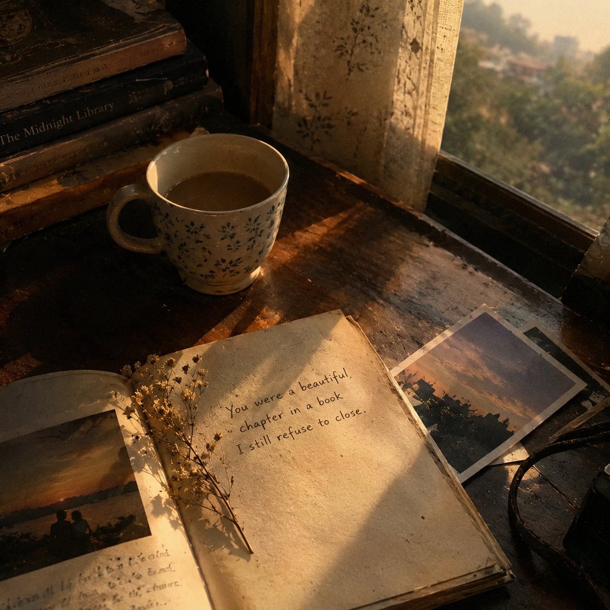 SvanZmny's tweet photo. Some chapters end, but the heart never turns the page. Some memories become timeless, living quietly between the pages of who we once were. 🍂

#Nostalgia #Poetry  #LoveQuotes  #WritersOfX #PoetryCommunity https://t.co/X26DFDPKcU