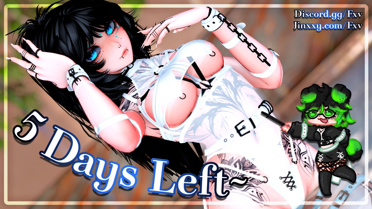 Fxvei's tweet photo. T-Minus 5 days until Saragosa hits Jinxxy on 10/9!

Make sure to join my discord to know when I release her :3

-----------------------
#FXAvatar #VRChat 
📸: @PeanutMcStuffle https://t.co/VopDASy46n