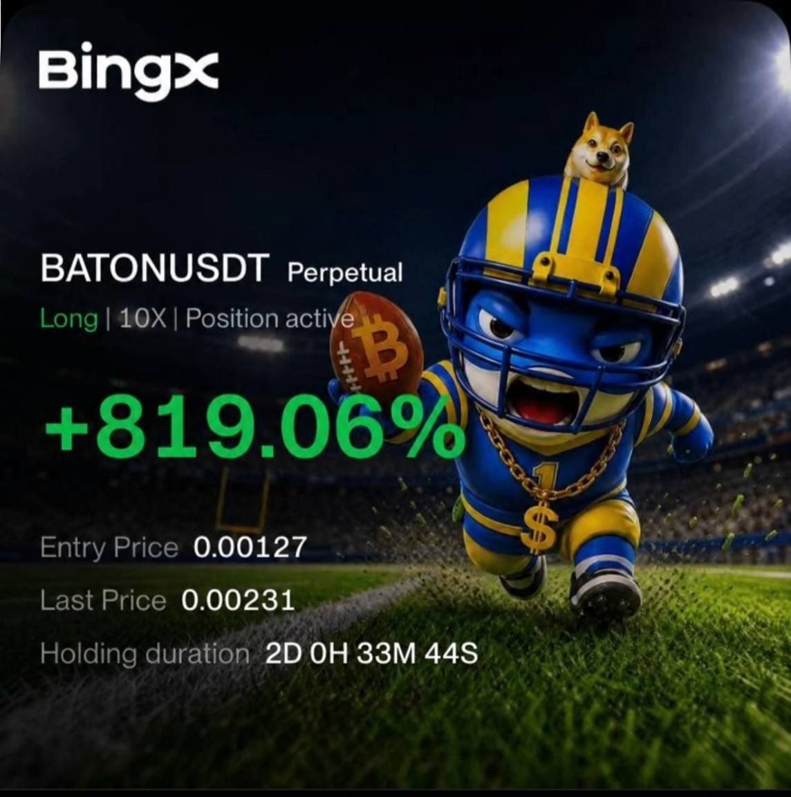 Sam_Binance1's tweet photo. #BATON +819%
And here are some absolutely amazing results from our VIP members result 🤩
Yes, fresh signal with #BATON was insane 🚀 https://t.co/aHFHkHFEig