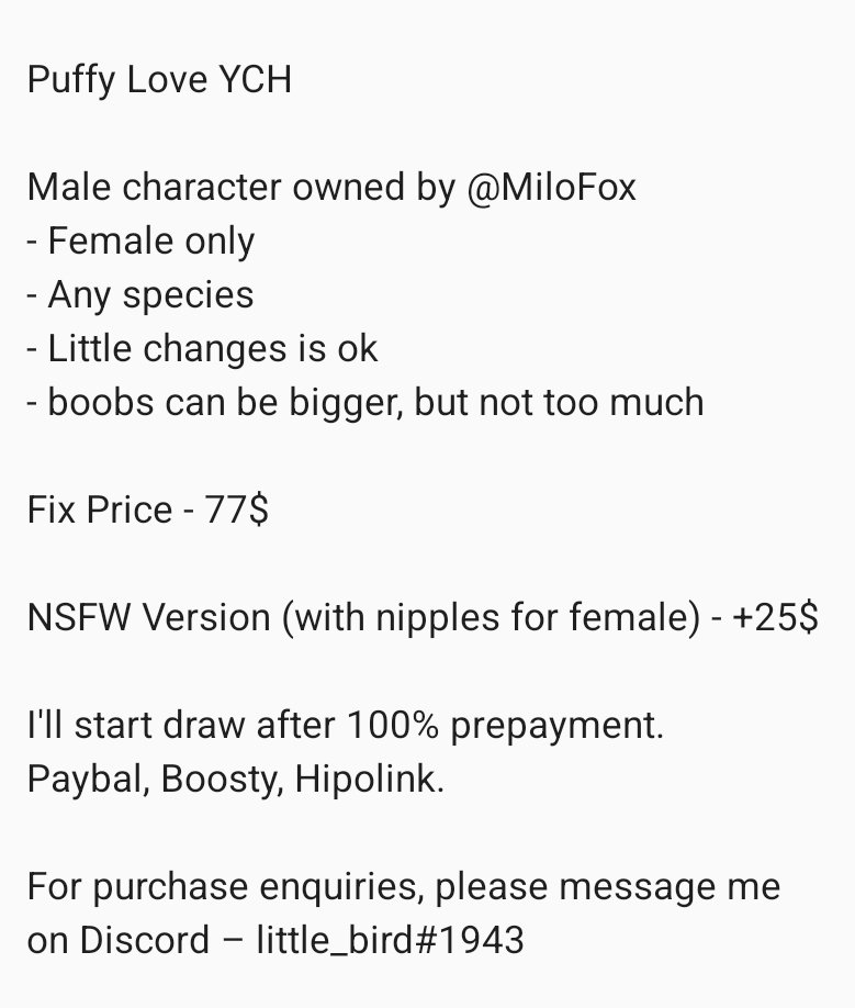 infla_tea's tweet photo. PUFFY LOVE YCH
Male character by @MiloFoxMe
For purchase enquiries, please message me on Discord β little_bird#1943
#inflationkink #expansionkink #furryinflation #bubblegumkink
More ychs to hashtag #inflateaych https://t.co/cxyHJO691l