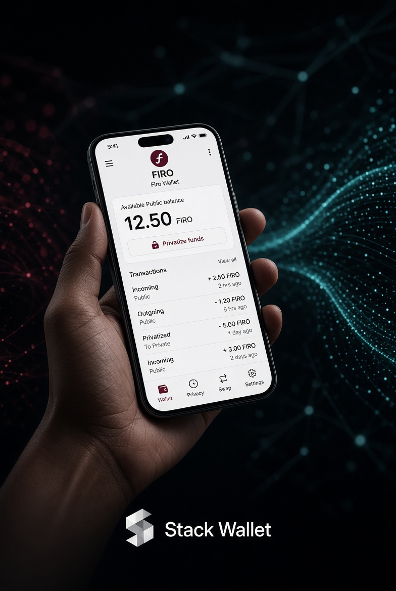AbasseSoule's tweet photo. What if a crypto transaction didn't reveal your entire financial history? 👀

With @firoorg and its Lelantus Spark protocol, confidentiality takes on a new dimension.

And @stack_wallet lets you explore FIRO from your mobile. 🔐

#FIRO #StackWallet #Privacy https://t.co/lOt654jlka