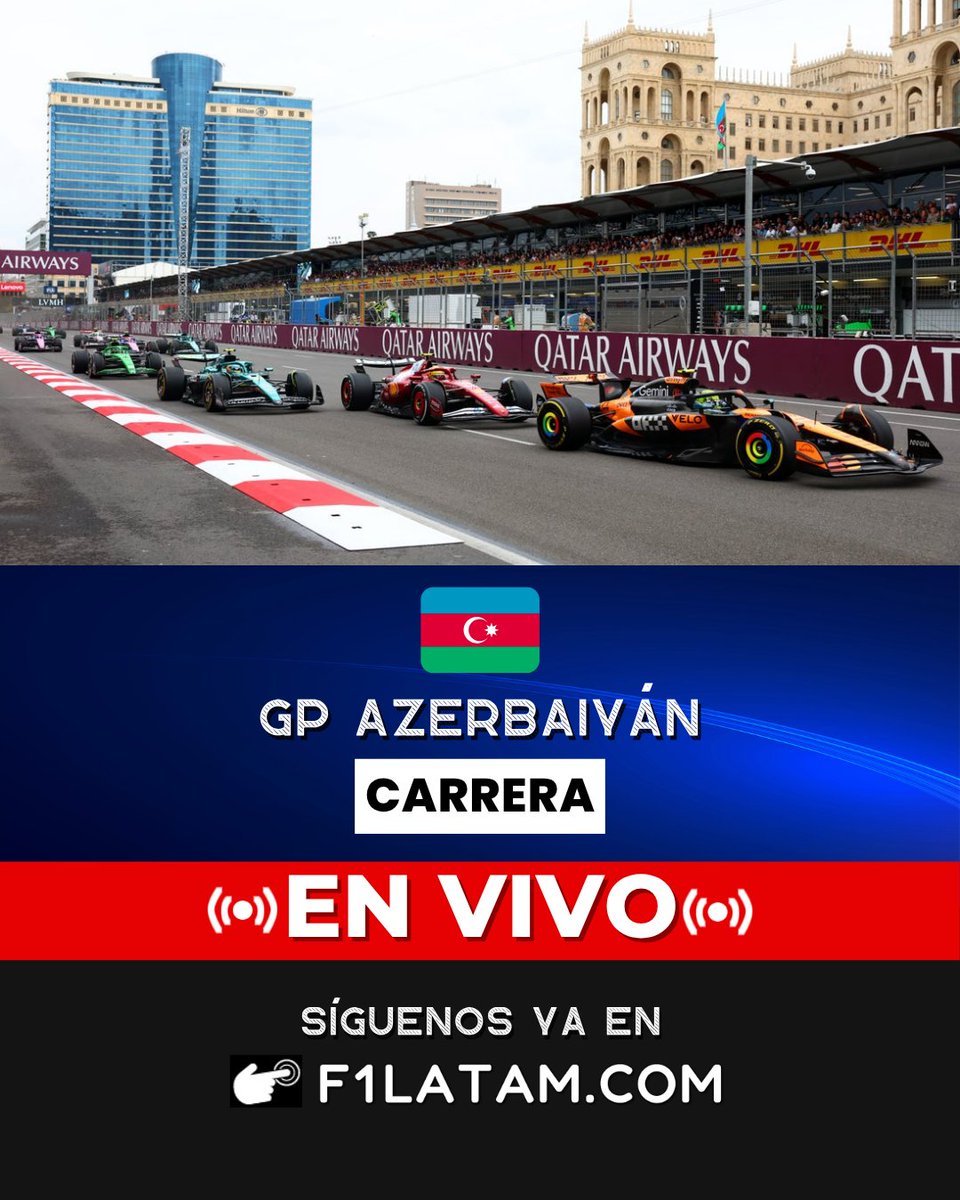 F1LATAMCOM's tweet photo. Amigos, ya estamos #ENVIVO transmitiendo la CARRERA del #AzerbaijanGP #F1 en https://t.co/8pv75w6Gz4.
-
👉 https://t.co/r08sz05A4C
-
#F1LATAM #Formula1 #FormulaUno #FormulaOne #Racing #F12026 https://t.co/p3I5OHe700