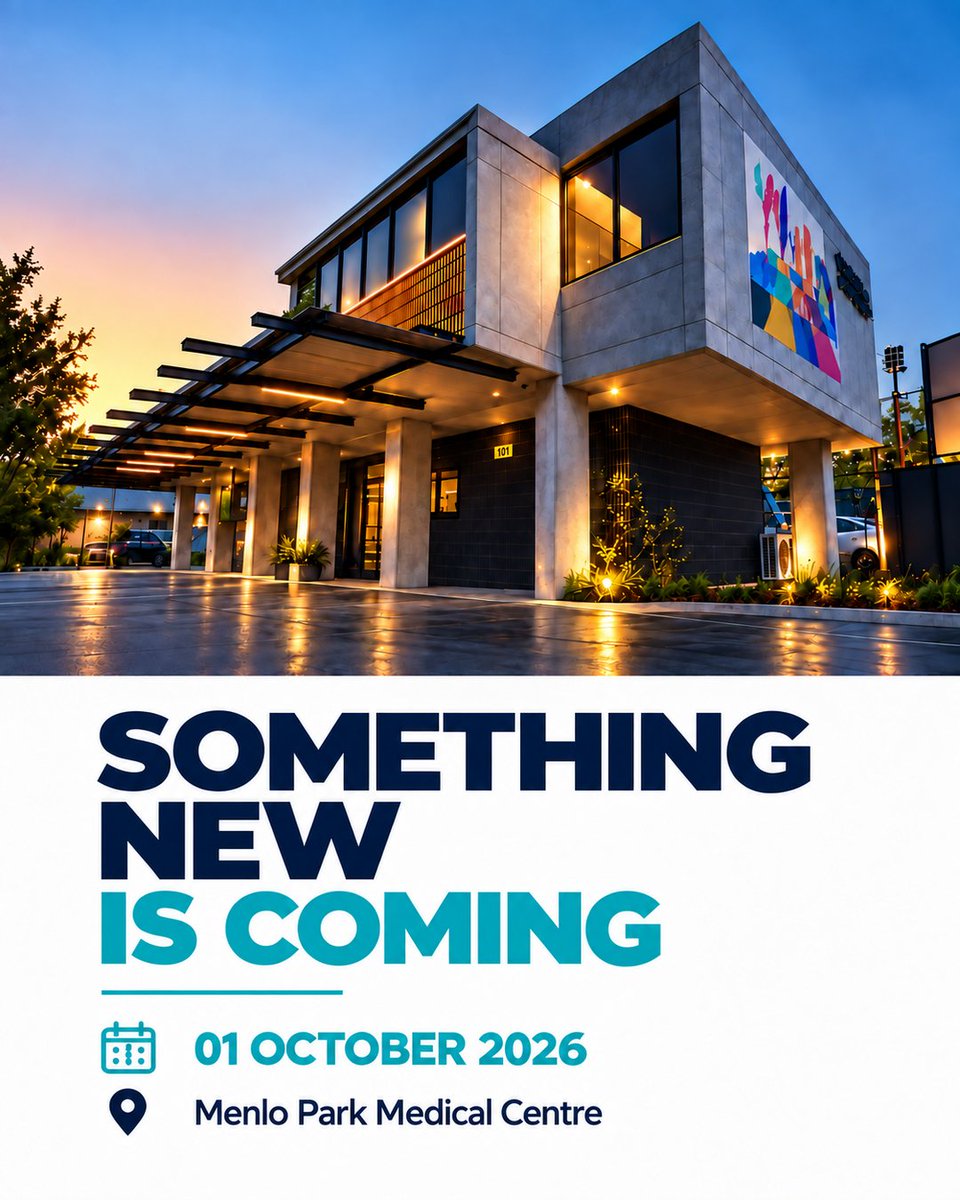 UbuntuRenalCare's tweet photo. Something new is coming to Menlo Park.

A new chapter begins on 01 October 2026.

Can you guess what it is? 👀

📍 Menlo Park Medical Centre

@UbuntuRenalCare

#SomethingNewIsComing #ComingSoon #MenloPark #Pretoria #HealthcareInnovation https://t.co/qZdV7O7ECQ