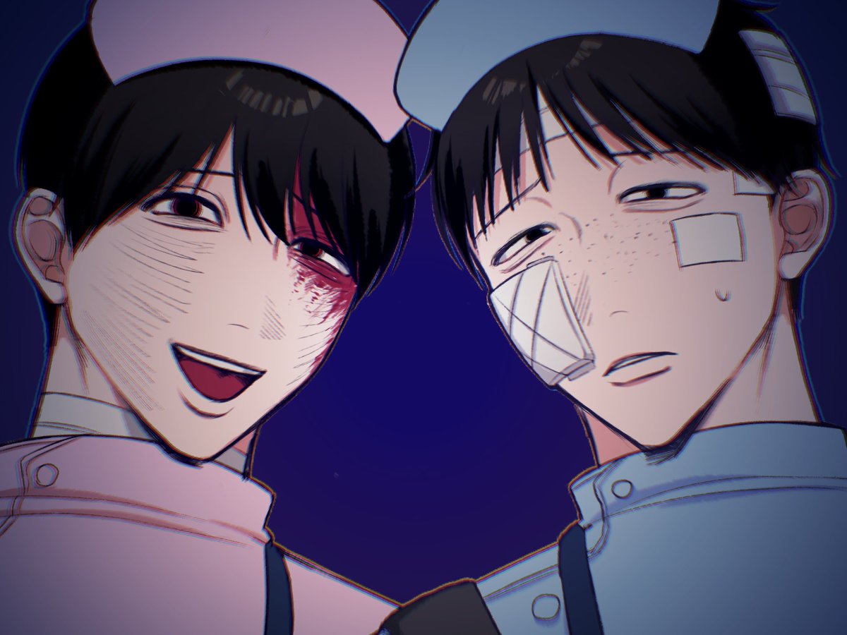 ebi__maro's tweet photo. ⚠️女装・捏造衣装⚠️
動画で使ったナースホウカさんとヒラガイさん💉  #ドムドムチーチー https://t.co/WNobNuCKCI