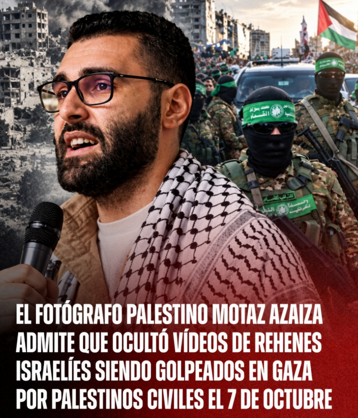 ACOM_es's tweet photo. ⭕️⭕️ADMITE QUE OCULTÓ VÍDEOS DE REHENES ISRAELÍES
En una reciente entrevista el fotógrafo palestino, Motaz Azaiza (agasajado hace unos meses en España por el Ministro de Cultura Urtasun) reveló que grabó a rehenes israelíes siendo GOLPEADOS hasta la muerte por los palestinos el 7 de octubre. 
Azaiza indicó que decidió no publicar los vídeos para proteger a las personas involucradas en las agresiones a los rehenes, ya que temía que Israel utilizara las imágenes para identificar y eliminar a cada uno de ellos. Según el testimonio de Azaiza, los rehenes estaban en un vehículo de las Brigadas de Al-Qassam, y fueron personas de la población ("una turba" / civiles locales que salieron del lugar) quienes se acercaron a observarlos y los golpearon.