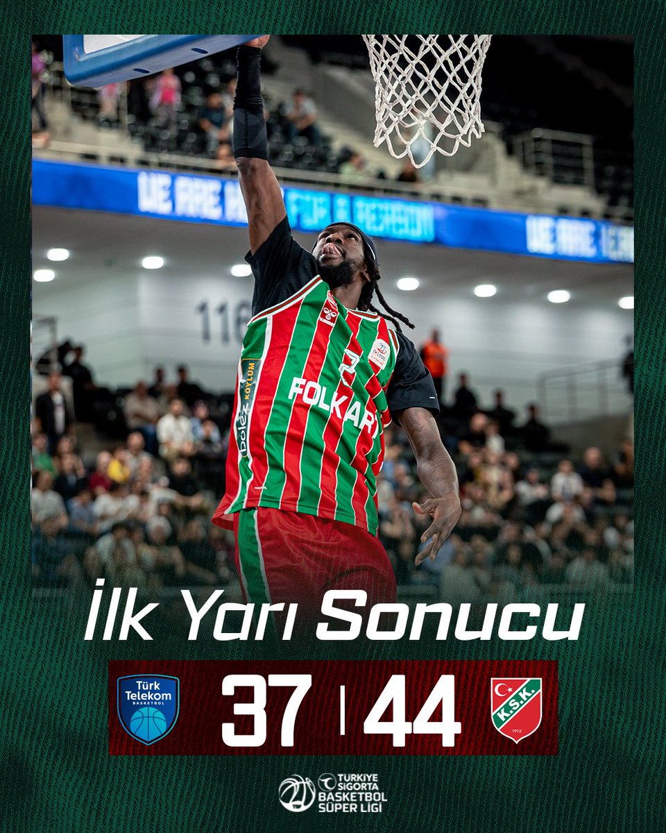 KSKBasket's tweet photo. İlk Yarı Sonucu | Türk Telekom 37 - 44 Karşıyaka https://t.co/aQbL9rO0DV