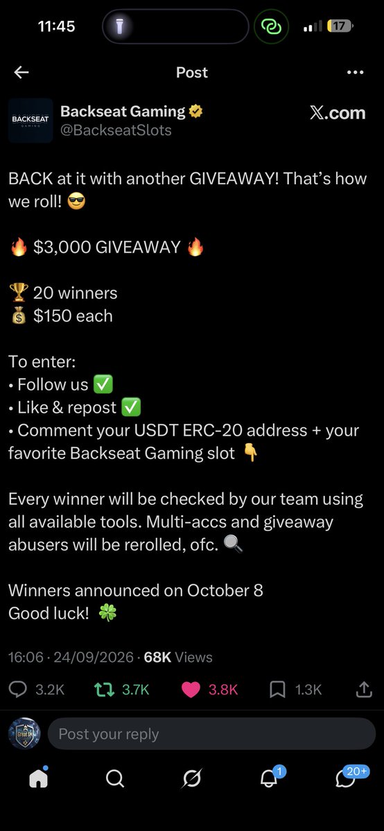 GREATSMPUNTER1's tweet photo. @BackseatSlots Done ✅ as instructed 

Thank you 

0xd7705f389e83e04e7a32734fca4c580f2b4aeec4 https://t.co/jBpRxdPBFj