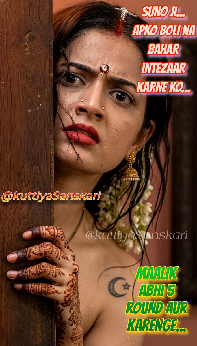 kuttiyaSanskari's tweet photo. Aap Pati ho toh kya hua?? Iska matlab yeh thodi h ki jab main maalik ke saath hu toh aapko bedroom ke andar aane dungi??

Jaiye bahar sofe par intezaar kijiye... Maalik abhi 5 round aur karenge...💚🥵

#sanskari #housewife #cuckold https://t.co/p0uhltPmap