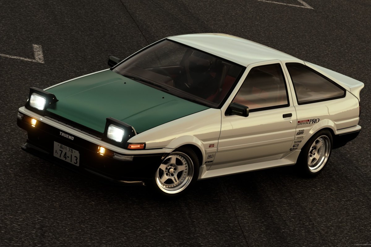 Sou_SO726's tweet photo. グランツーリスモ7で、土屋圭市氏（@k1tsuchiya）のストリート号・スーパーN2・クロハチの3台を作ってみました。3台ともすでにカーリバリーを公開していますので、良ければご使用ください。
#グランツーリスモ7
#ハチロク https://t.co/2lnDPilpQw